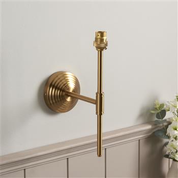 Obelisk T Bar Brushed Aged Brass Plate Wall Light 115066