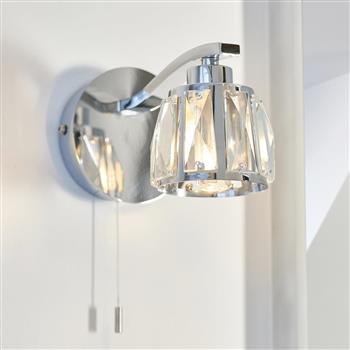 Rai IP44 Single Bathroom Chrome Wall Light 96135