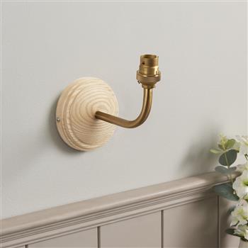 Step Arc Ash Wood And Brushed Aged Brass Adjustable Curved Wall Light 115076