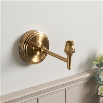 Step Fold Adjustable Brushed Aged Brass Plate Wall Light 115073