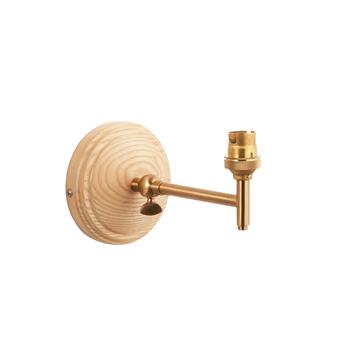 Step Fold Ash Wood And Brushed Aged Brass Adjustable Wall Light 115077 