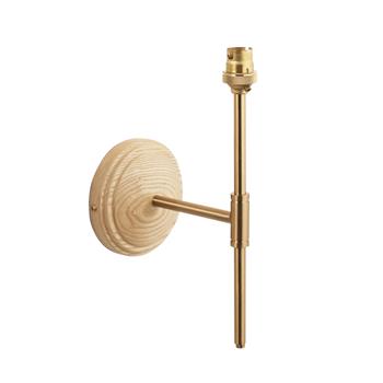 Step T Bar Ash Wood And Brushed Aged Brass Wall Light 115078
