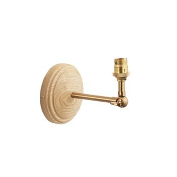 Step Wing Ash Wood And Brushed Aged Brass Adjustable Wall Light 115075