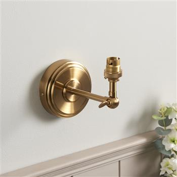 Step Wing Brushed Aged Brass Plate Adjustable Wall Light 115071