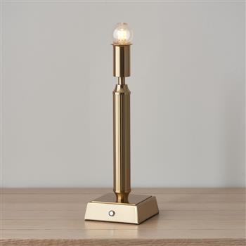 Trobridge Brushed Aged Brass Plated Rechargeable Battery Touch Table Lamp Base 110457