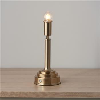 Upton Brushed Aged Brass Plate Portable Rechargeable Touch Lamp 110461