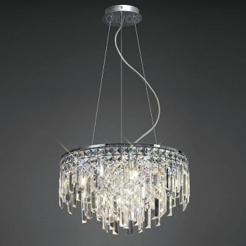 Maddison 6 Lamp Round Crystal Pendant