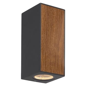Beret IP65 Graphite and Wood Vertical Wall Light M7929