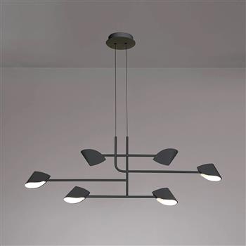 Capuccina Black LED Medium 6 Light Pendant M7579