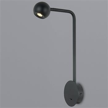 Eyes Sand Black Switched LED Wall Reading Light M7514