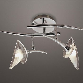 Flavia Chrome Double Ceiling Spotlight M0316