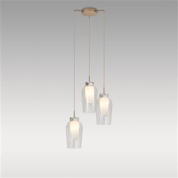 Nora 3 Light Shaped Glass Cluster Pendant