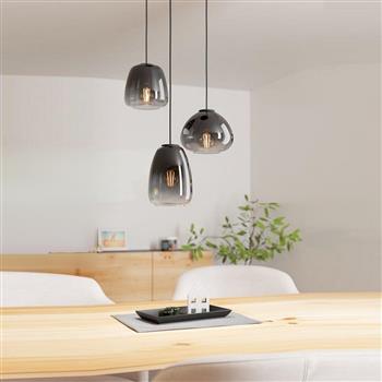 Aguilares Black Small Three Light Cluster Pendant 900196