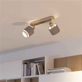 Bellizzi Satin Nickel Double Spotlight In Grey And White 901046