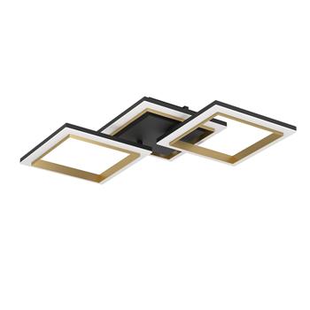 Calliera Black And Brass LED Large Square Flush Fitting 901222