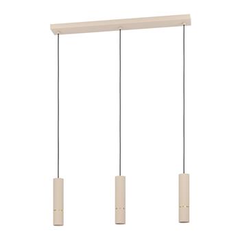 Caminia Brushed Brass And Sandy LED Triple Bar Pendant 901152