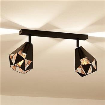 Carlton Black And Copper Double Adjustable Spotlight 43716