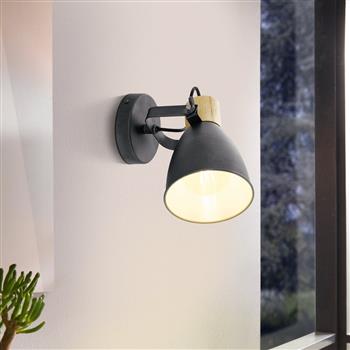 Coswarth Anthracite And Cream Single Wall Spotlight 901174