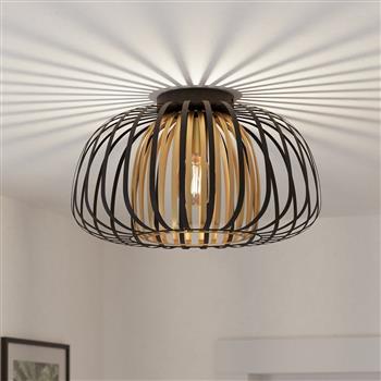 Encinitos Black And Gold Domed Flush Ceiling Fitting 99664