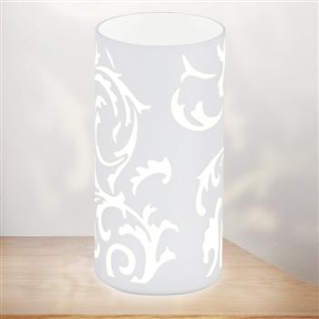 Geo White Table Lamp Leaf Design 91242