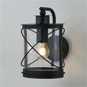 Hilburn Outdoor Black Wall Light 94843