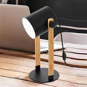 Hornwood Desk Lamp Black/Brown Wood 43047