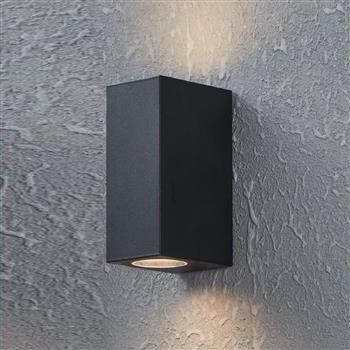 Jabaga LED IP44 Cube Black Polycarbonate Double Wall Light 900276