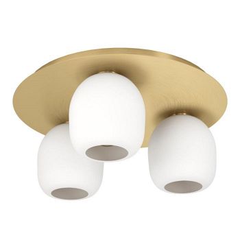 Manzanares Brushed Brass Triple Flush Ceiling Light 900304