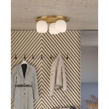 Manzanares Brushed Brass Triple Flush Ceiling Light 900304