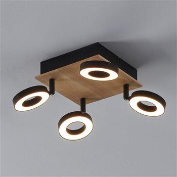 Rielves Wooden And Black 4 Light LED Spot 901205