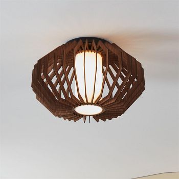 Rusticaria Brown And White Flush Ceiling Light 900385