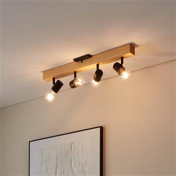 Townshend 3 Wood 4 Light Ceiling Spot