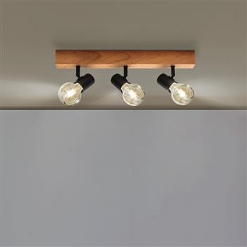 Townshend 3 Wood Triple Ceiling Spotlight