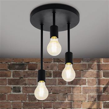 Wilmcote Black Three Light Ceiling Pendant 43126