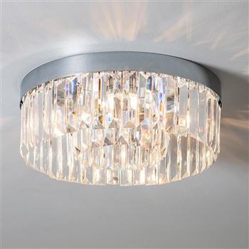 Crystal Chrome IP44 Bathroom Ceiling Light 35612