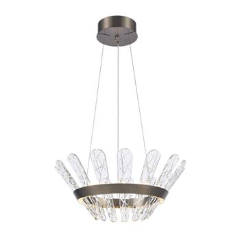 Beatrice LED 550mm Brushed Bronze And Crystal Glass Pendant PCH468