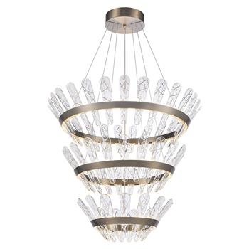 Beatrice LED Triple Tier Brushed Bronze And Delicate Crystal Pendant PCH472