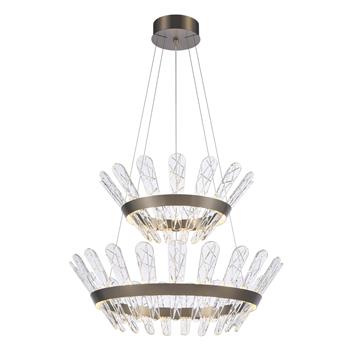 Beatrice Two Tier Brushed Bronze And Delicate Crystal Pendant PCH471