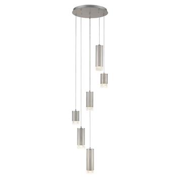 Arnie Satin Brushed Finished 6 Light Cluster Pendant