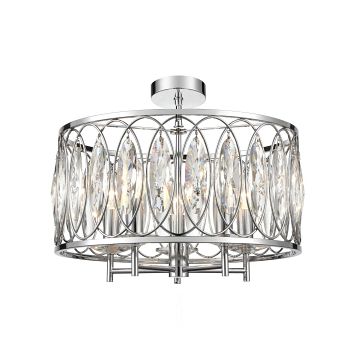 Cyrus Polished Chrome & Crystal Ceiling Fitting FRA580