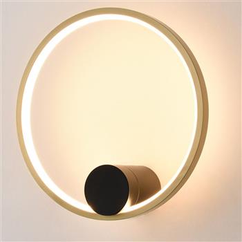 Eclipse Matt Black And Gold LED Wall Light WB416