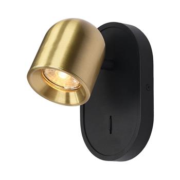 Encore Matt Black And Brushed Brass Single Wall Spotlight SPOT9111