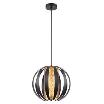 Flare Matt Black And Gold Medium Pendant Or Flush Fitting PCH442