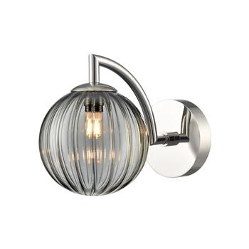 Globe Ribbed IP44 Single Wall Light