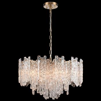 Icicle Aged Brass 10 Light Tiered Pendant FL2454-10