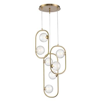 Trapeze Aged Brass Ceiling Pendant FL2486-7