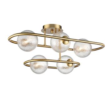 Trapeze Aged Brass Large Semi-Flush Fitting FL2486-5