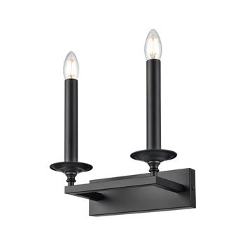 Tudor Matt Black Double Wall Light PE2454-2