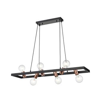 Vintner Black & Satin Copper Six Light Ceiling Pendant FL2419-6