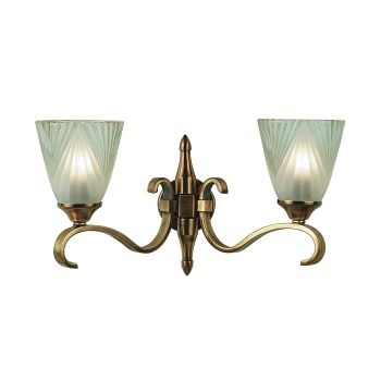 Columbia Double Antique Brass Wall Light 63451